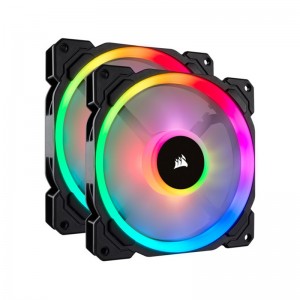 Ventoinha 140mm Corsair 1300RPM LL140 RGB 4 Pinos PWM (Twin Pack)